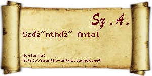 Szánthó Antal névjegykártya